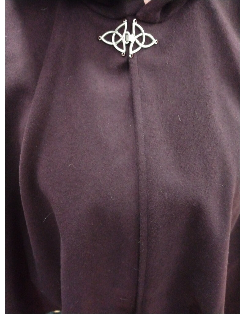 Cloakmakers.com 5562-Merlot Purple Wool Blend Cloak w/ Champagne Velvet Hood Lining & Pockets