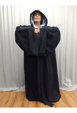 Cloakmakers.com R555-Dark Blue Robe w/ Icy Blue Velvet Hood Lining