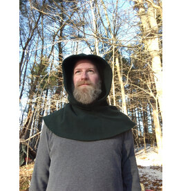 Cloakmakers.com H505-Washable Spruce Blue Wool Blend Hooded Cowl