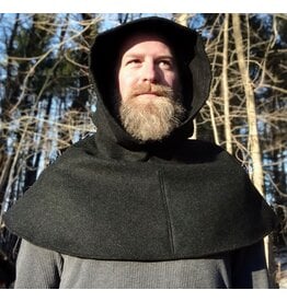 Cloakmakers.com H506-Charcoal Black Wool Blend Hood