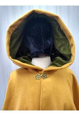 Cloakmakers.com 5565-Butterscotch Wool Blend Cloak w/ Olive Velvet Hood Lining & Pockets!