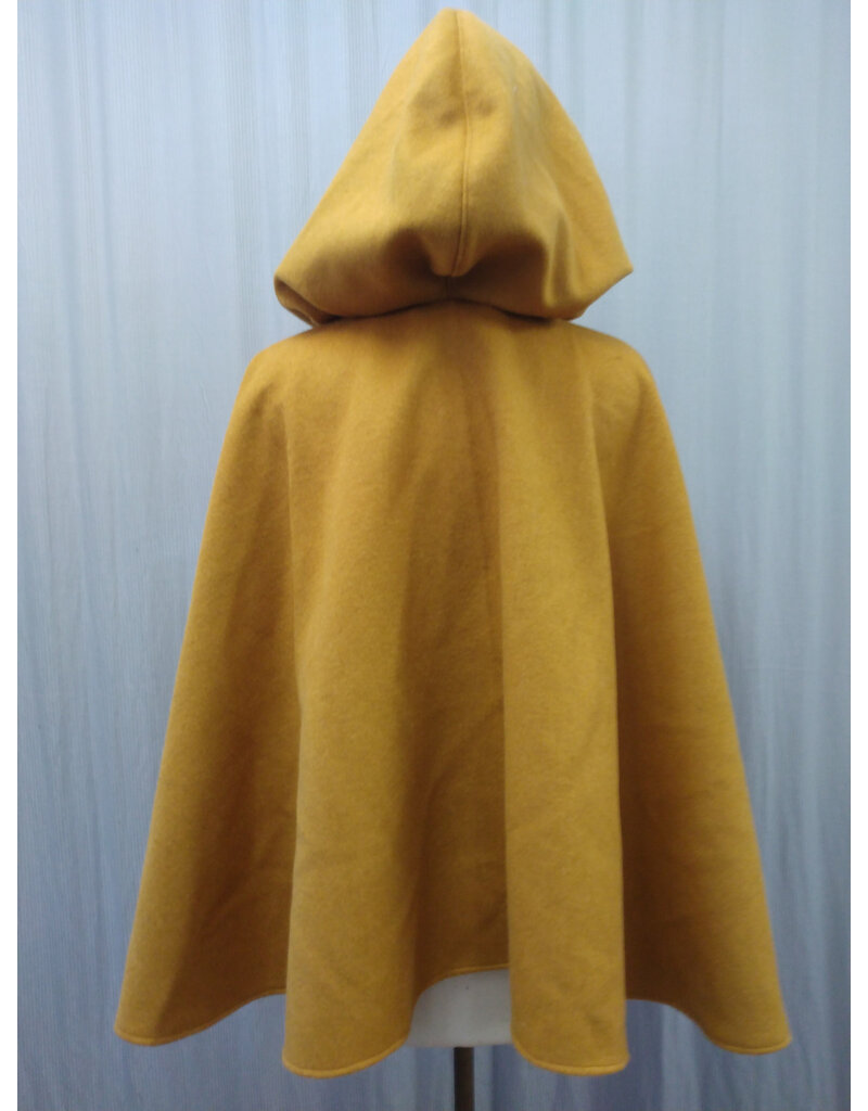 Cloakmakers.com 5565-Butterscotch Wool Blend Cloak w/ Olive Velvet Hood Lining & Pockets!
