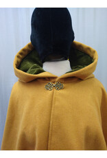 Cloakmakers.com 5565-Butterscotch Wool Blend Cloak w/ Olive Velvet Hood Lining & Pockets!
