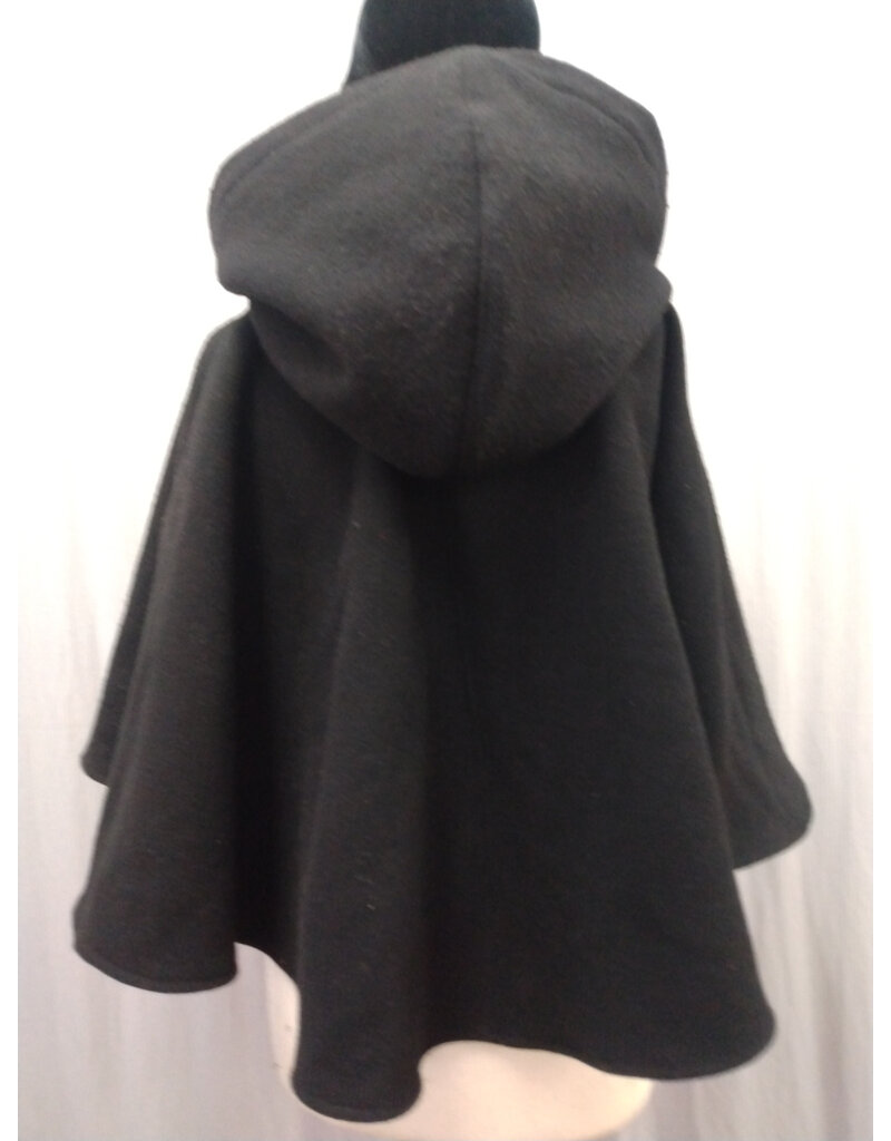 Cloakmakers.com 5567-Washable Black Wool Cloak w/ Red Moleskin Hood Lining