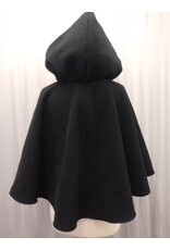 Cloakmakers.com 5567-Washable Black Wool Cloak w/ Red Moleskin Hood Lining