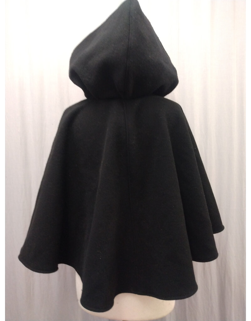 Cloakmakers.com 5567-Washable Black Wool Cloak w/ Red Moleskin Hood Lining