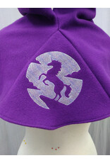 Cloakmakers.com H500-Purple Hooded Cowl w/ Unicorn Embroidery & Furry Trim