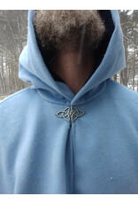 Cloakmakers.com 5573-Washable Light Blue Wool Blend Cloak w/ Dark Blue Hood Lining & Pockets