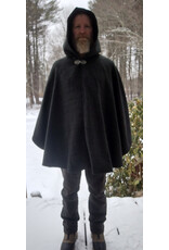 Cloakmakers.com 5575-Washable All Wool Dark Green & Black Ranger Cloak w/ Black Hood Lining