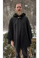 Cloakmakers.com 5575-Washable All Wool Dark Green & Black Ranger Cloak w/ Black Hood Lining