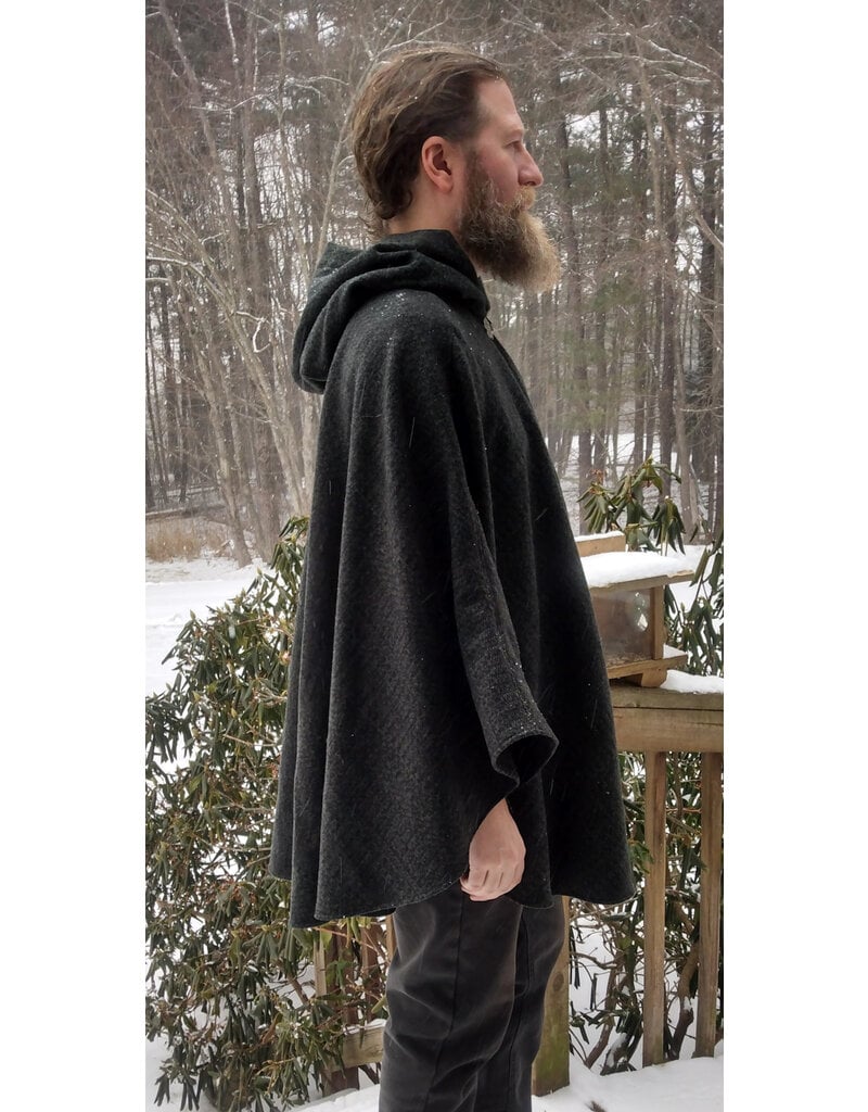 Cloakmakers.com 5575-Washable Wool Green & Black Ranger Cloak w/ Pockets