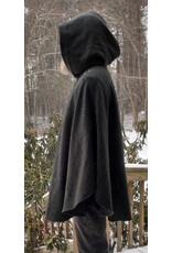 Cloakmakers.com 5575-Washable All Wool Dark Green & Black Ranger Cloak w/ Black Hood Lining
