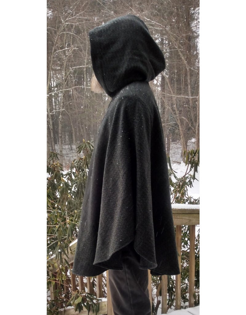 Cloakmakers.com 5575-Washable Wool Green & Black Ranger Cloak w/ Pockets