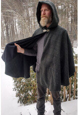 Cloakmakers.com 5575-Washable All Wool Dark Green & Black Ranger Cloak w/ Black Hood Lining
