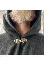 Cloakmakers.com 5575-Washable All Wool Dark Green & Black Ranger Cloak w/ Black Hood Lining
