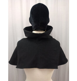 Cloakmakers.com H511-Washable All Wool Black Hooded Cowl