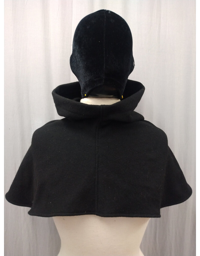 Cloakmakers.com H511-Washable All Wool Black Hooded Cowl