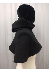 Cloakmakers.com H511-Washable All Wool Black Hooded Cowl