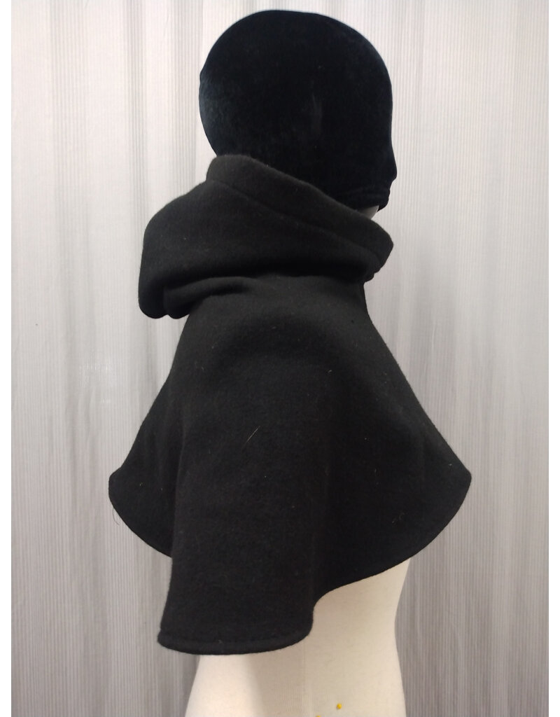 Cloakmakers.com H511-Washable All Wool Black Hooded Cowl