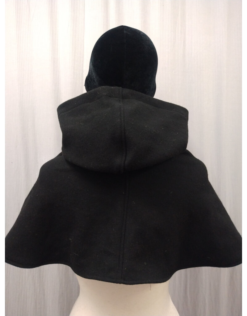 Cloakmakers.com H511-Washable All Wool Black Hooded Cowl