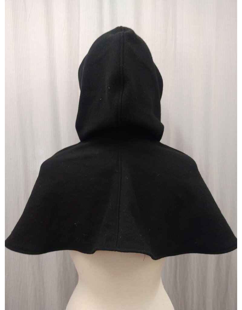 Cloakmakers.com H511-Washable All Wool Black Hooded Cowl