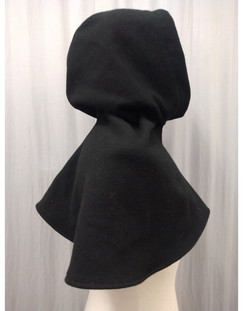 Cloakmakers.com H511-Washable All Wool Black Hooded Cowl