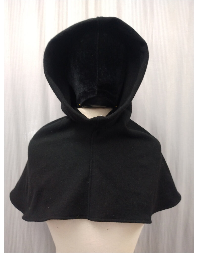 Cloakmakers.com H511-Washable All Wool Black Hooded Cowl