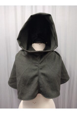 Cloakmakers.com H513-Washable Black & Taupe Tweed Wool Blend Hooded Cowl