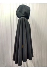 Cloakmakers.com 5576-Washable Wool Black Cloak w/ Blue Hood Lining & 8 Dragon Embroidery