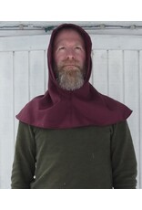 Cloakmakers.com H515-Washable Rust Red Hooded Cowl w/ Gold Trim
