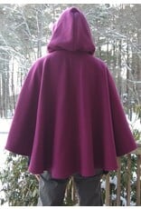 Cloakmakers.com 5582-Washable Mauve 100% Wool Cloak w/ Black Hood Lining & Pockets