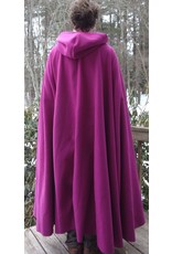 Cloakmakers.com 5590-Magenta 100% Wool Cloak w/ Sparkling Black Hood Lining