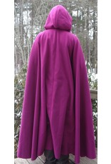 Cloakmakers.com 5590-Magenta 100% Wool Cloak w/ Sparkling Black Hood Lining