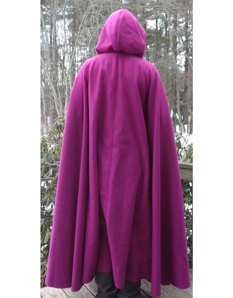 Cloakmakers.com 5590-Magenta 100% Wool Cloak w/ Sparkling Black Hood Lining