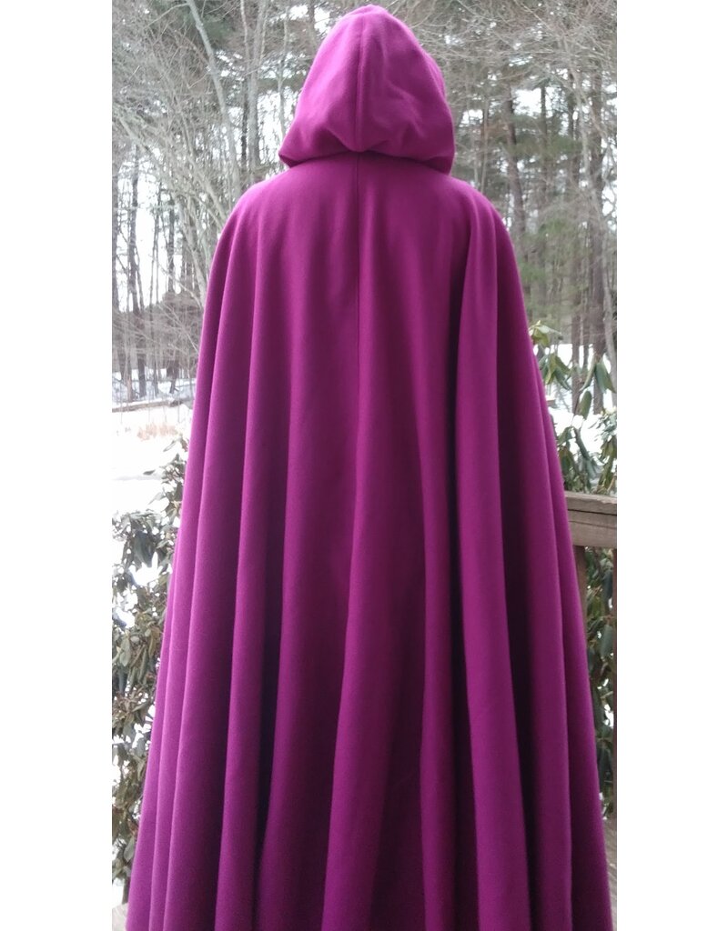 Cloakmakers.com 5590-Magenta 100% Wool Cloak w/ Sparkling Black Hood Lining