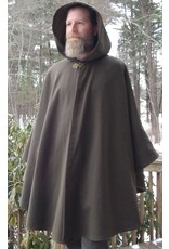 5593-Washable Black & Green Tweed Pattern Rain Cloak