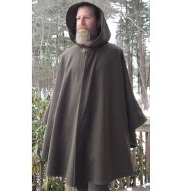 5593-Washable Black & Green Tweed Pattern Cloak