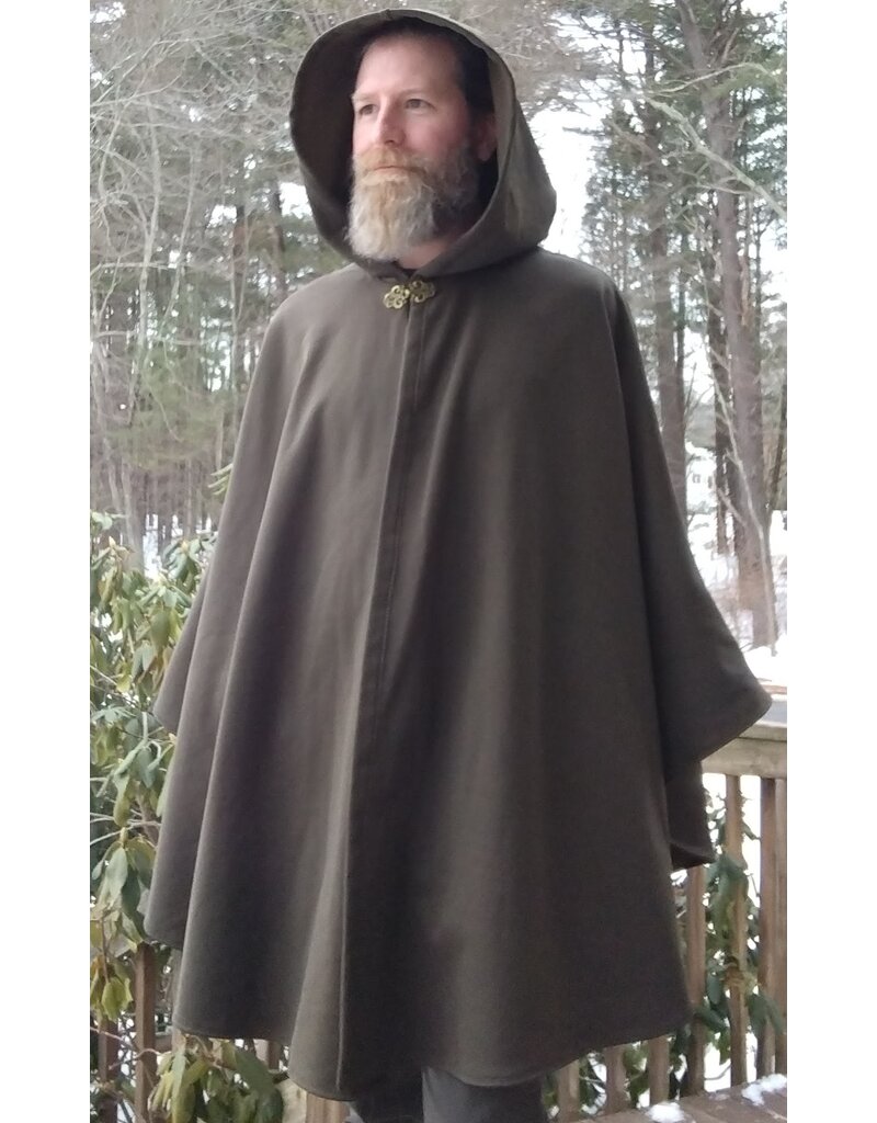 5593-Washable Black & Green Tweed Pattern Rain Cloak