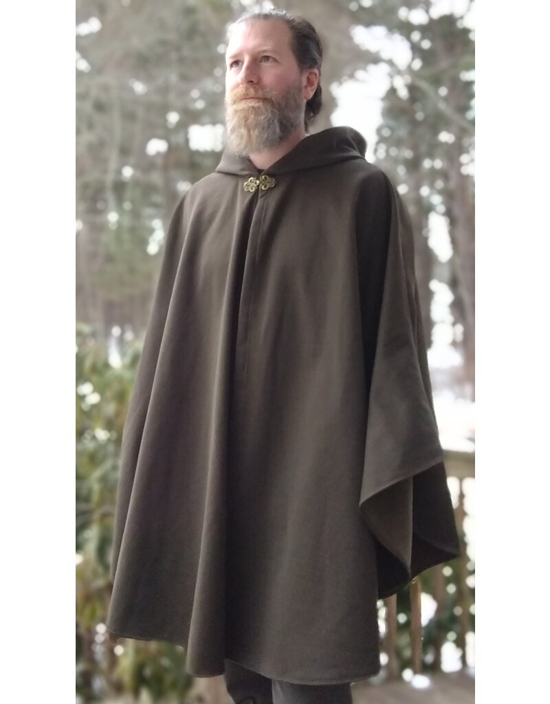 5593-Washable Black & Green Tweed Pattern Rain Cloak