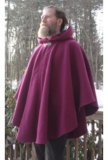 Cloakmakers.com 5594-Washable Raspberry Wool Cloak w/ Matching Hood Lining