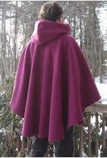 Cloakmakers.com 5594-Washable Raspberry Wool Cloak w/ Matching Hood Lining