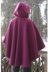 Cloakmakers.com 5594-Washable Raspberry Wool Cloak w/ Matching Hood Lining