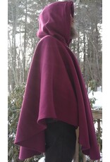 Cloakmakers.com 5594-Washable Raspberry Wool Cloak w/ Matching Hood Lining