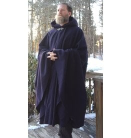Cloakmakers.com 5596-Washable Dark Purple Wool Cloak w/ Purple Moleskin Hood Lining
