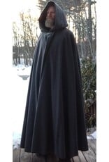 Cloakmakers.com 5598-Washable Grey Wool Blend Cloak w/ Purple Moleskin Hood Lining