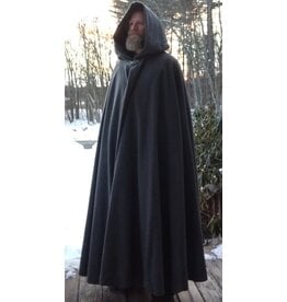 Cloakmakers.com 5598-Washable Grey Wool Blend Cloak w/ Purple Moleskin Hood Lining