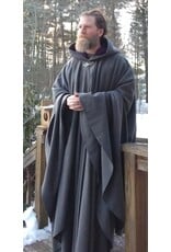 Cloakmakers.com 5598-Washable Grey Wool Blend Cloak w/ Purple Moleskin Hood Lining