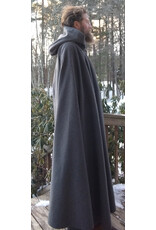 Cloakmakers.com 5598-Washable Grey Wool Blend Cloak w/ Purple Moleskin Hood Lining