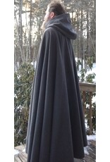 Cloakmakers.com 5598-Washable Grey Wool Blend Cloak w/ Purple Moleskin Hood Lining