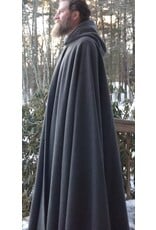 Cloakmakers.com 5598-Washable Grey Wool Blend Cloak w/ Purple Moleskin Hood Lining
